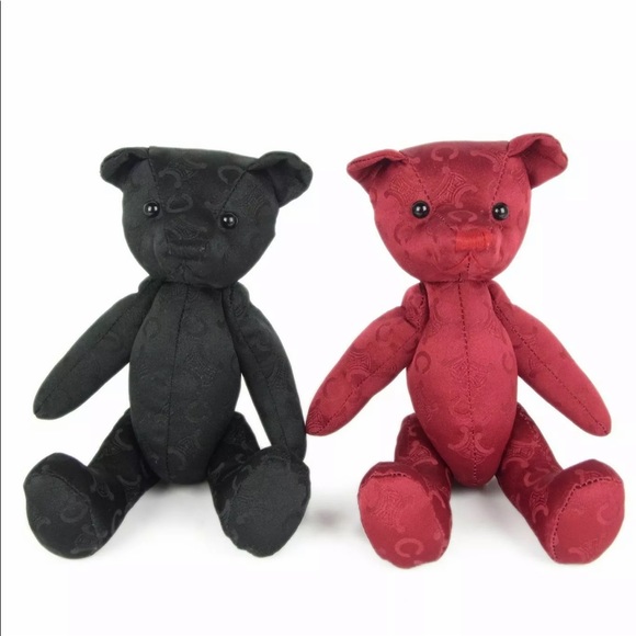 New CELINE C Macadam Teddy Bear Set of 2 $795 Retail - Picture 2 of 15
